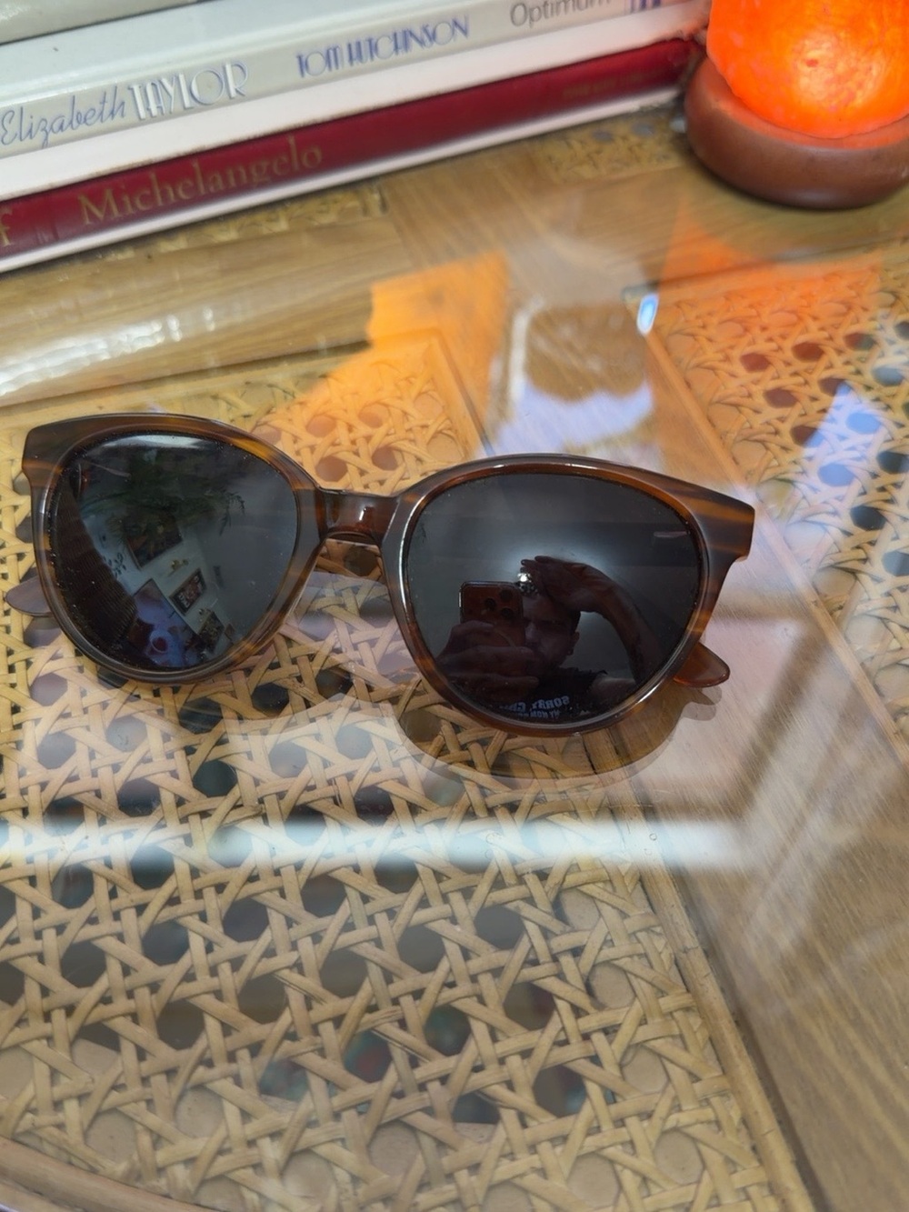 Audubon Dark Tortoise Sunglasses Wood Grain Arms Retro Boho 53-22-140